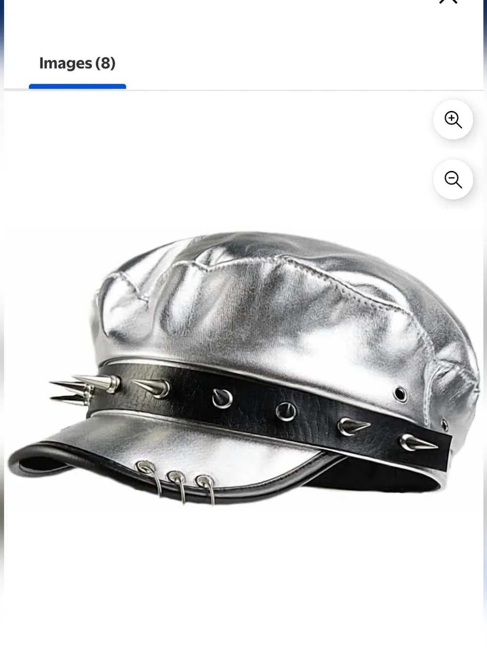 VIPER Metallic Spike Buckle Leatherette Beret Hat Cap NWOT